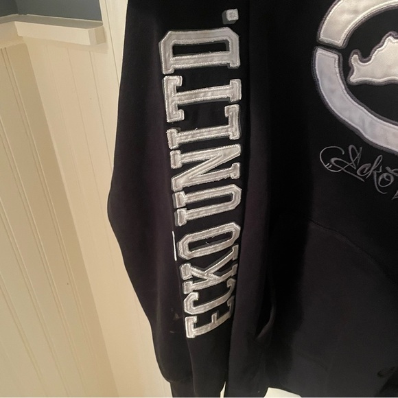 Ecko Unltd Vintage Hooded Sweatshirt Adult XL Black Y2K Graphic Hoodie - Picture 4 of 10